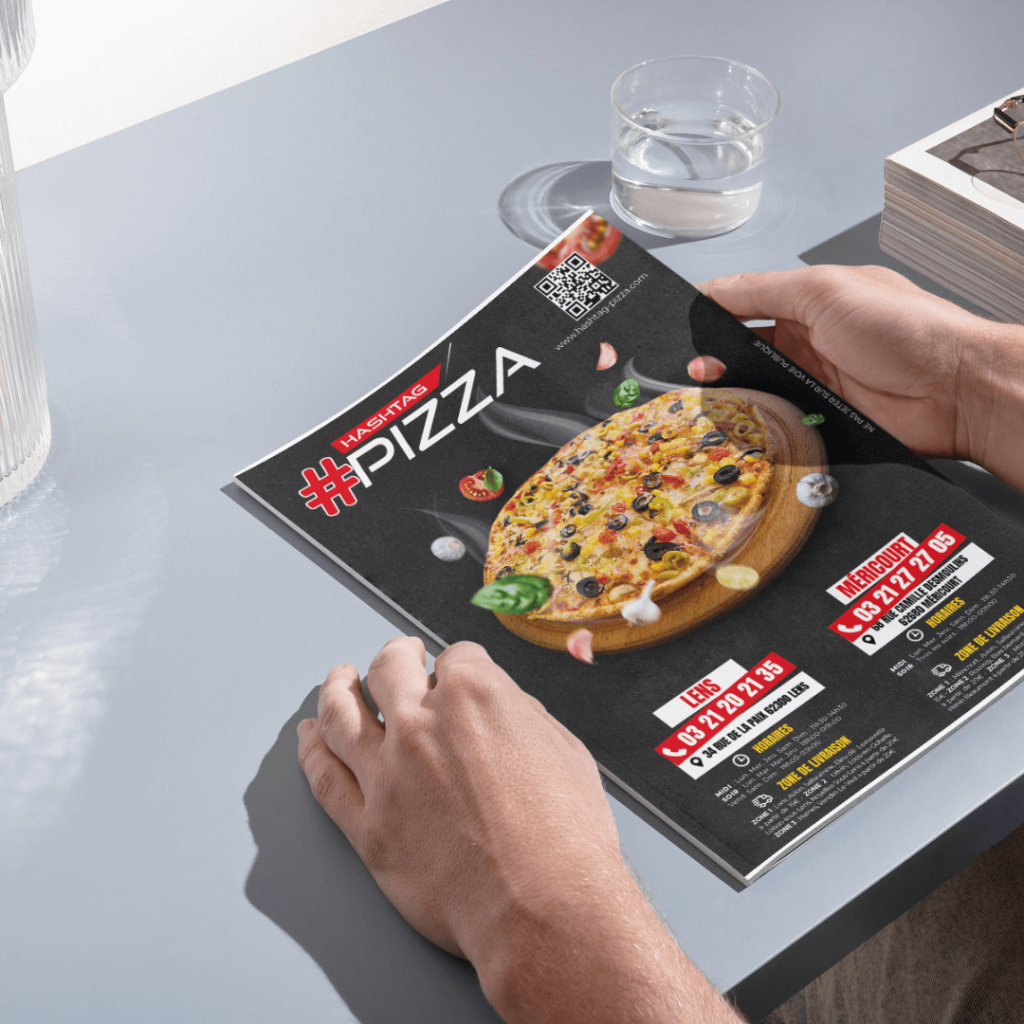 Nos projets - Création des flyers Hashtag Pizza
